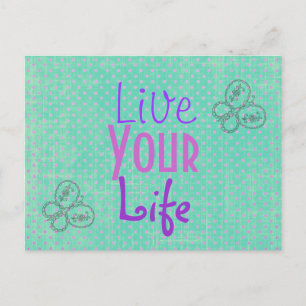 Inspirerend Quote Vlinders en Polka stippen Briefkaart