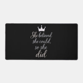 Inspirerend quote voor vrouwen bureaumat