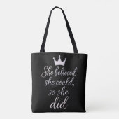 Inspirerend quote voor vrouwen tote bag (Achterkant)