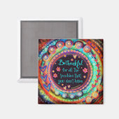 Inspirerend quote wees dankbaar  inspiratie magneet (Voorkant / Achterkant)