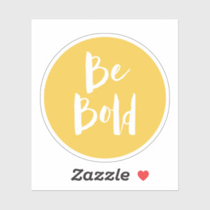 Inspirerend quote wees vet gele typografie sticker