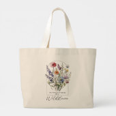 Inspirerend Quote Wildflower Boho Kleurrijk Grote Tote Bag (Achterkant)