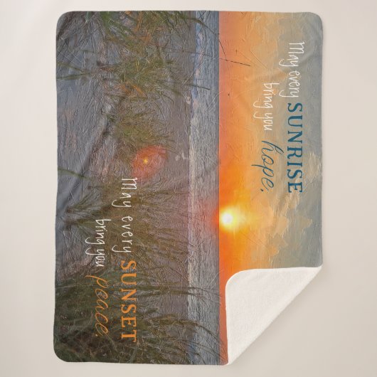 Inspirerend Quote Zonsopgang Schilderij Sherpa Deken (Voorkant)