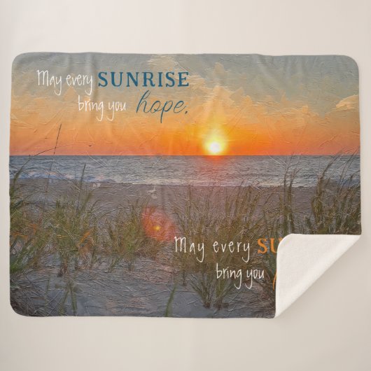 Inspirerend Quote Zonsopgang Schilderij Sherpa Deken (Voorkant (horizontaal))