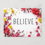 Inspirerend quotes geloven roze geel briefkaart (Voorkant)