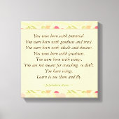 Inspirerend quotes Rumi: Geboren met potentieel Canvas Afdruk (Voorkant)