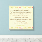 Inspirerend quotes Rumi: Geboren met potentieel Canvas Afdruk (Insitu (Houten vloer))