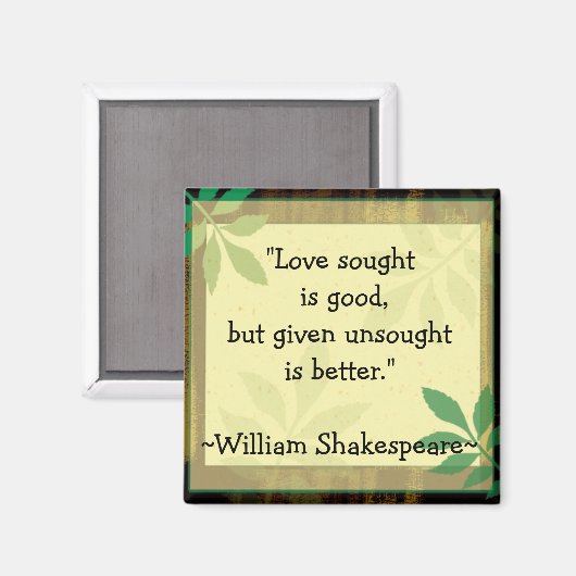 Inspirerend quotes Shakespeare|Liefde Magneet (Voorkant / Achterkant)