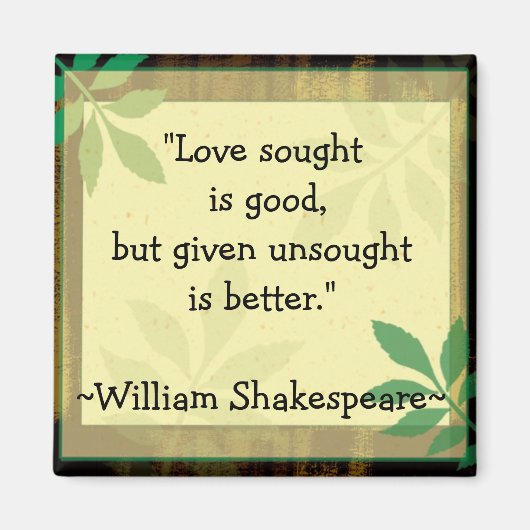 Inspirerend quotes Shakespeare|Liefde Magneet (Voorkant)