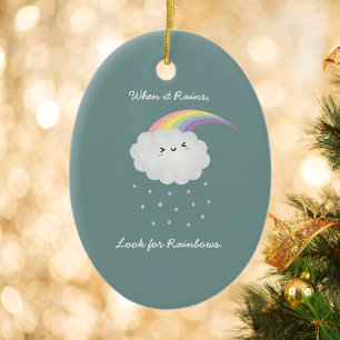 Inspirerend Rainbow Quote die Gezegde aanmoedigt Keramisch Ornament