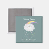 Inspirerend Rainbow Quote die Gezegde aanmoedigt Magneet (Voorkant / Achterkant)