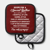 Inspirerend recept voor een speciaal broertje pannenlap (Voorkant / Achterkant)