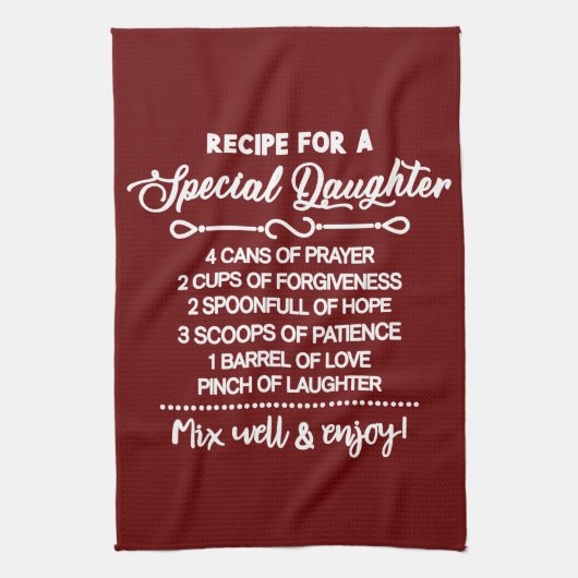 Inspirerend recept voor een speciaal dochtertje theedoek (Verticaal)