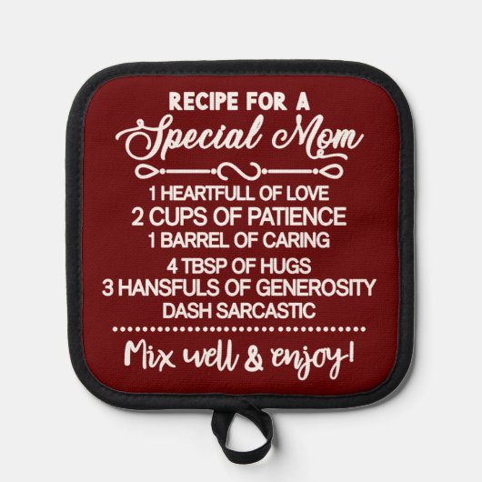 Inspirerend recept voor een speciale moeder pannenlap (Voorkant)