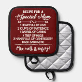 Inspirerend recept voor een speciale moeder pannenlap (Voorkant / Achterkant)