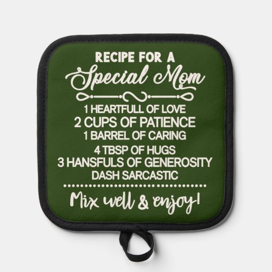 Inspirerend recept voor een speciale moeder pannenlap (Voorkant)