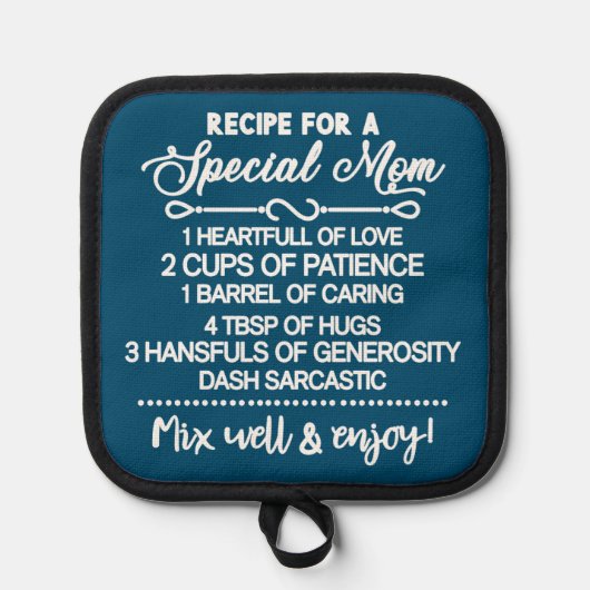 Inspirerend recept voor een speciale moeder pannenlap (Voorkant)