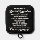 Inspirerend recept voor een speciale oma pannenlap (Voorkant)