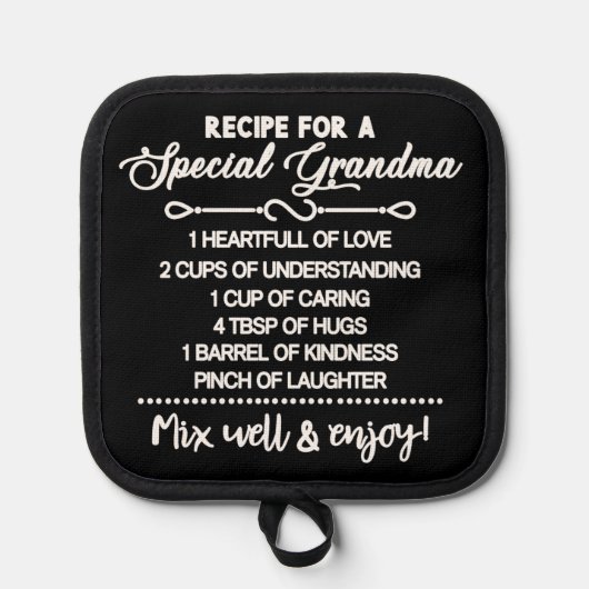 Inspirerend recept voor een speciale oma pannenlap (Voorkant)