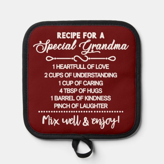 Inspirerend recept voor een speciale oma pannenlap (Voorkant)