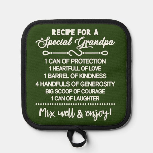 Inspirerend recept voor een speciale opa pannenlap (Voorkant)