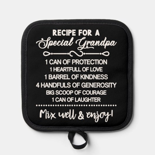 Inspirerend recept voor een speciale opa pannenlap (Voorkant)