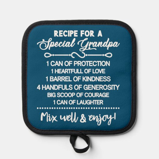 Inspirerend recept voor een speciale opa pannenlap (Voorkant)