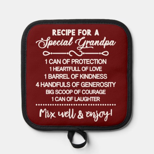 Inspirerend recept voor een speciale opa pannenlap (Voorkant)