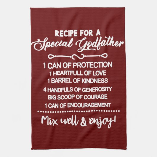 Inspirerend recept voor een speciale peetvader theedoek (Verticaal)