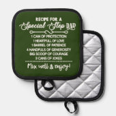 Inspirerend recept voor een speciale stiefvader pannenlap (Voorkant / Achterkant)