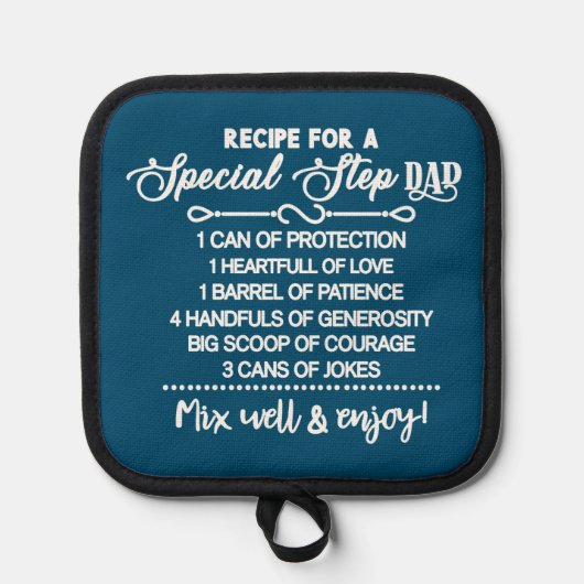 Inspirerend recept voor een speciale stiefvader pannenlap (Voorkant)