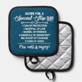 Inspirerend recept voor een speciale stiefvader pannenlap (Voorkant / Achterkant)