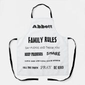 Inspirerend regels voor de levensfamilie schort (Voorkant)