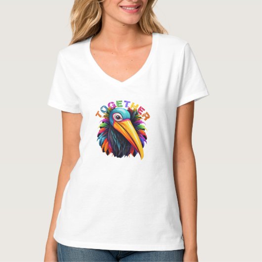 Inspirerend regenboog positief & inclusief T-shirt (Voorkant)