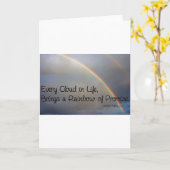 Inspirerend regenboogquote kaart (Gele Bloem)