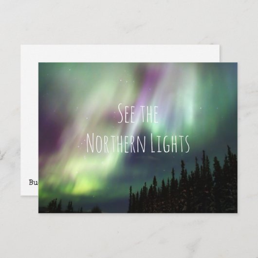 Inspirerend reisbucketlist Noorderlicht Briefkaart (Voorkant / Achterkant)