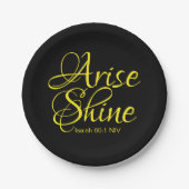 Inspirerend reise en shine Faith Black Papieren Bordje (Voorkant)