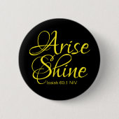 Inspirerend reise en shine Faith Black Ronde Button 5,7 Cm (Voorkant)