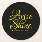 Inspirerend reise en shine Faith Black Ronde Kartonnen Onderzetter (Voorkant)