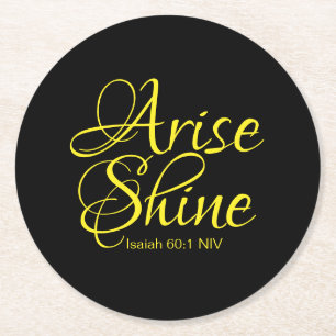 Inspirerend reise en shine Faith Black Ronde Kartonnen Onderzetter