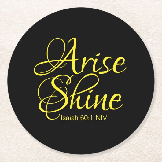 Inspirerend reise en shine Faith Black Ronde Kartonnen Onderzetter (Voorkant)
