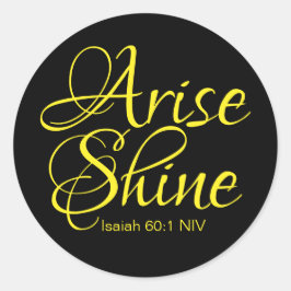 Inspirerend reise en shine Faith Black Ronde Sticker