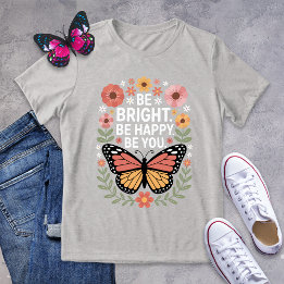Inspirerend Retro Floral Butterfly T-shirt