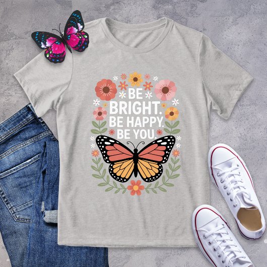 Inspirerend Retro Floral Butterfly T-shirt