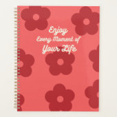 Inspirerend rode retrobloem planner (Voorkant)