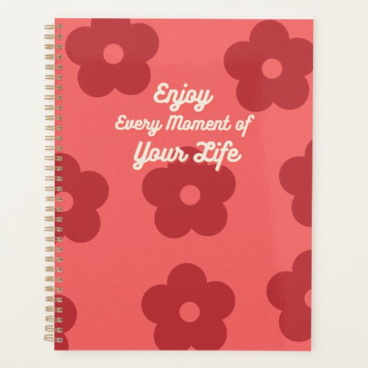 Inspirerend rode retrobloem planner (Voorkant)