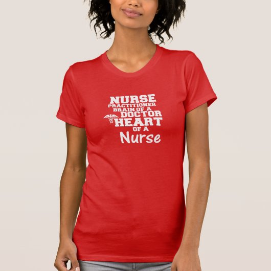 Inspirerend rode T-shirt voor verpleegkundige (Voorkant)