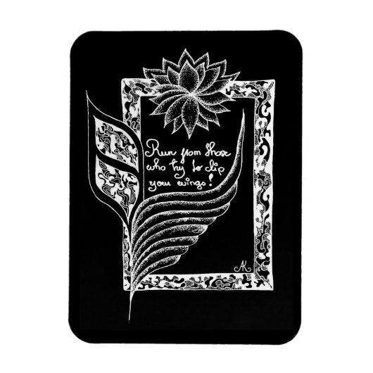 Inspirerend rode vlaggen geïllustreerd citaat magneet (Verticaal)