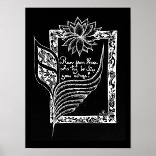 Inspirerend rode vlaggen geïllustreerd citaat poster