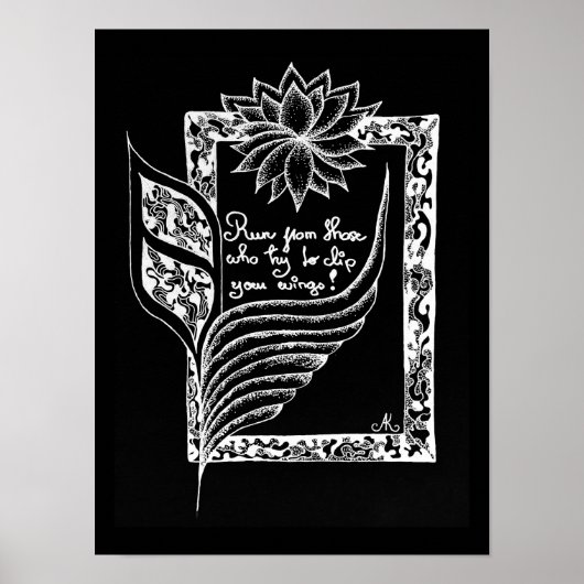 Inspirerend rode vlaggen geïllustreerd citaat poster (Voorkant)